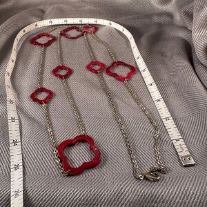 Chico's Red Flower Necklace